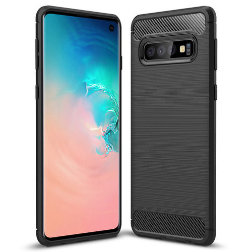 Flexi Slim Carbon Fibre Case for Samsung Galaxy S10 - Brushed Black